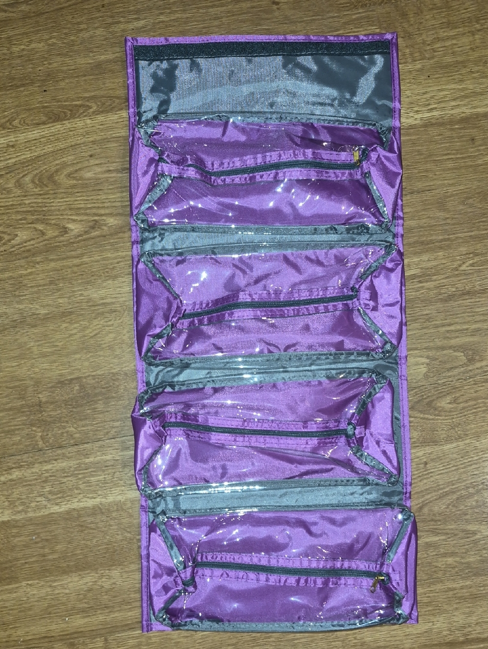 Purple Travel Hanging Organizer Bag With Detachable Pouches
